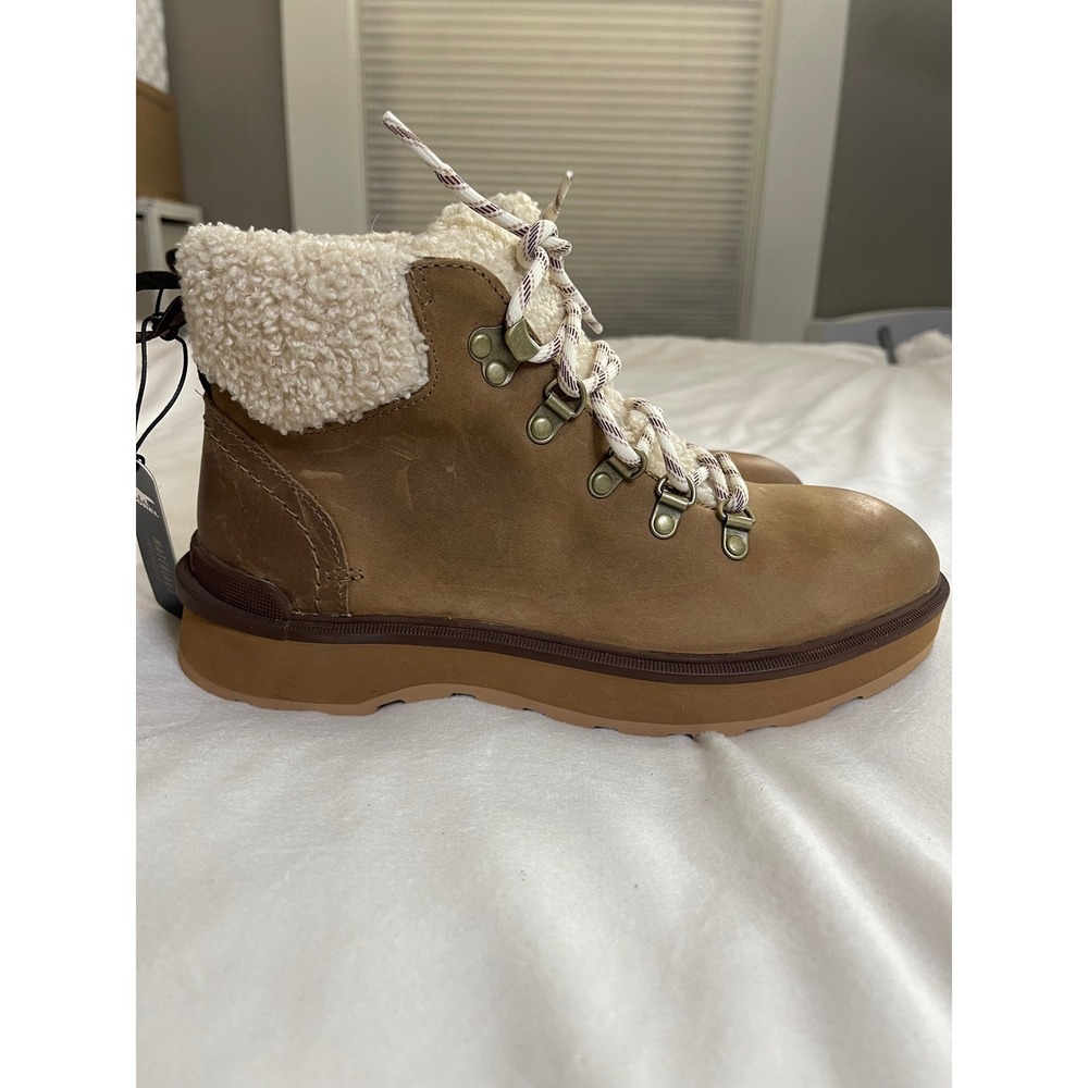 Sorel Lennox Hiker STKD Waterproof Boots Omega Taupe Gum Womens 8.5